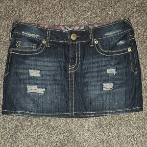 Amethyst Blue & Gold Mini Skirt